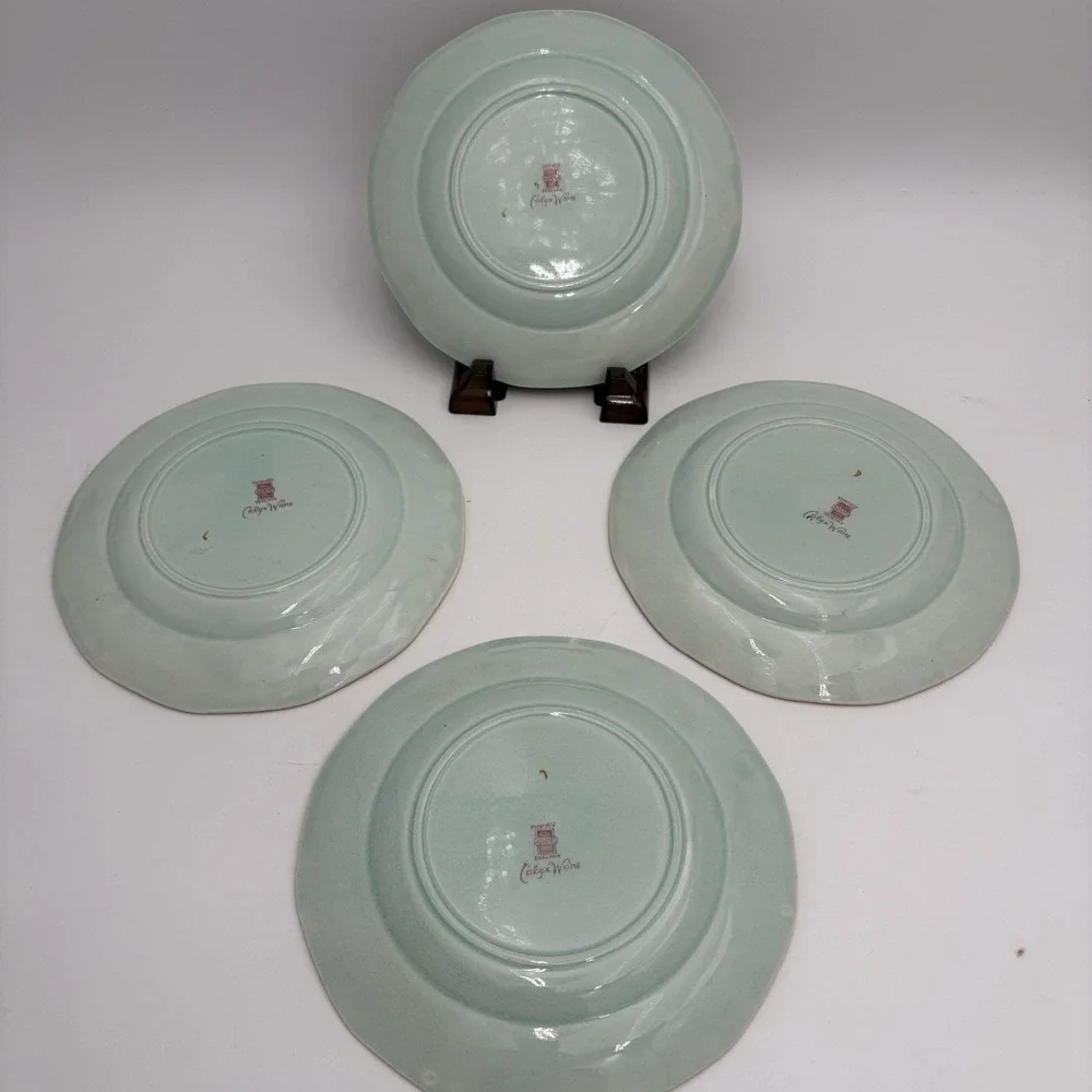 Calyx Ware Salad Plates , METZ, Blue Ironstone, Adams England, 7.75